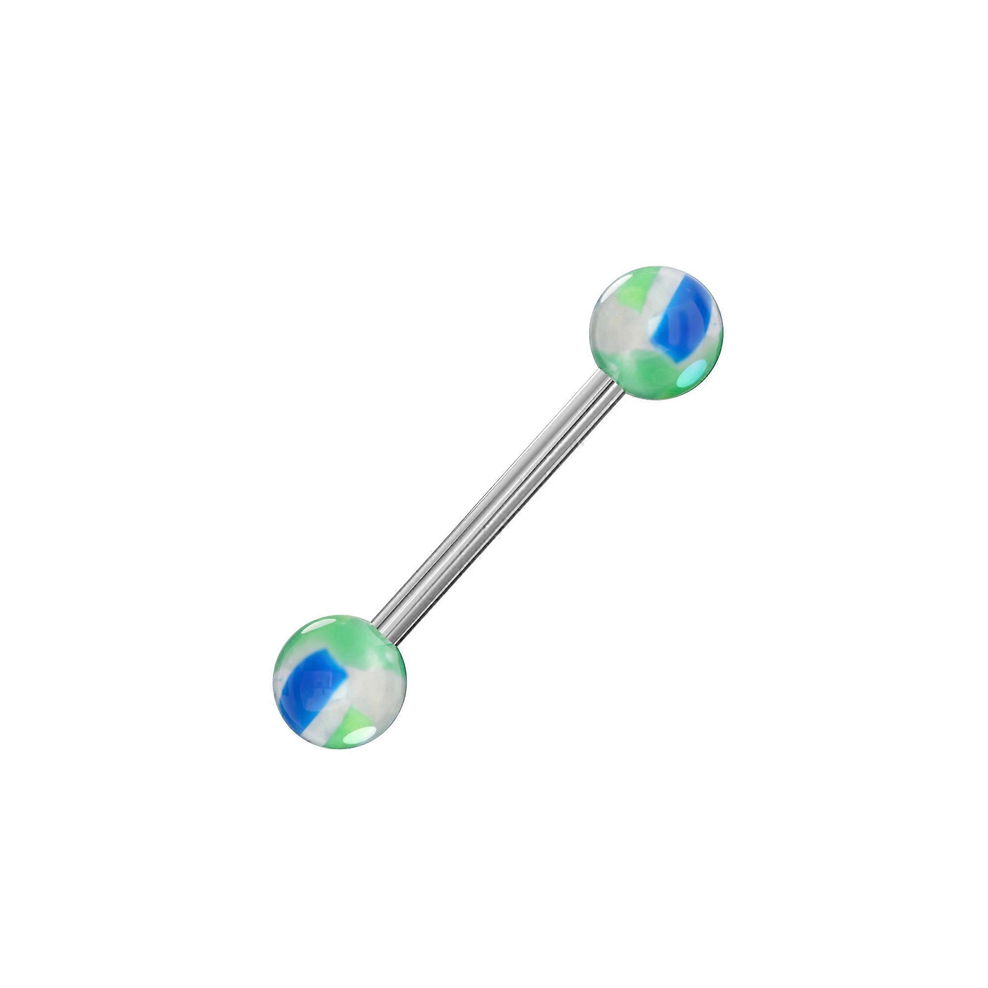 Steel Tongue Barbell With Threaded Uv Balls (pack Of 10)