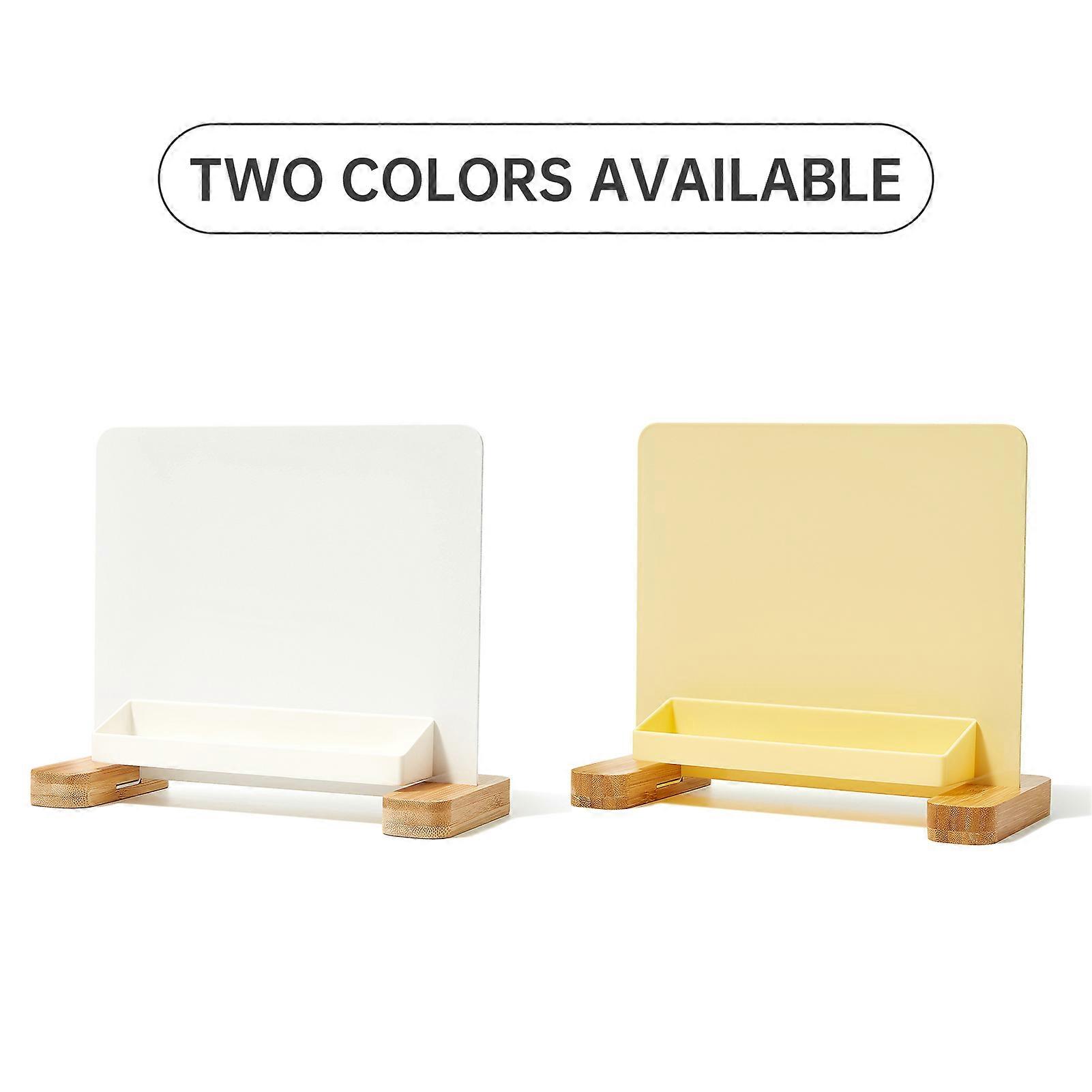 Versatile Magnetic Desktop Whiteboard with Bamboo Base Stand-up Dry Erase Writing Board Storage Box Design ncludes1pc Black Marker & 1 Eraser & 1