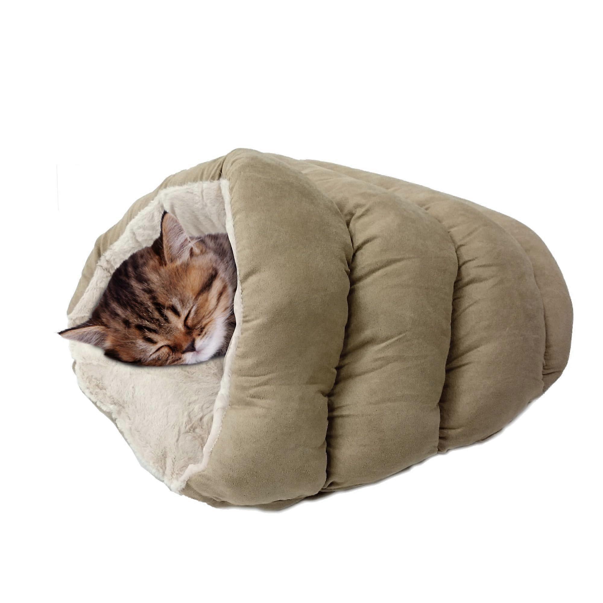 Comfortable Washable Cuddle Cave for Indoor Cats Up to 12 Inches Tall - Soft Fabric, Cozy Hideaway, Cat Bed