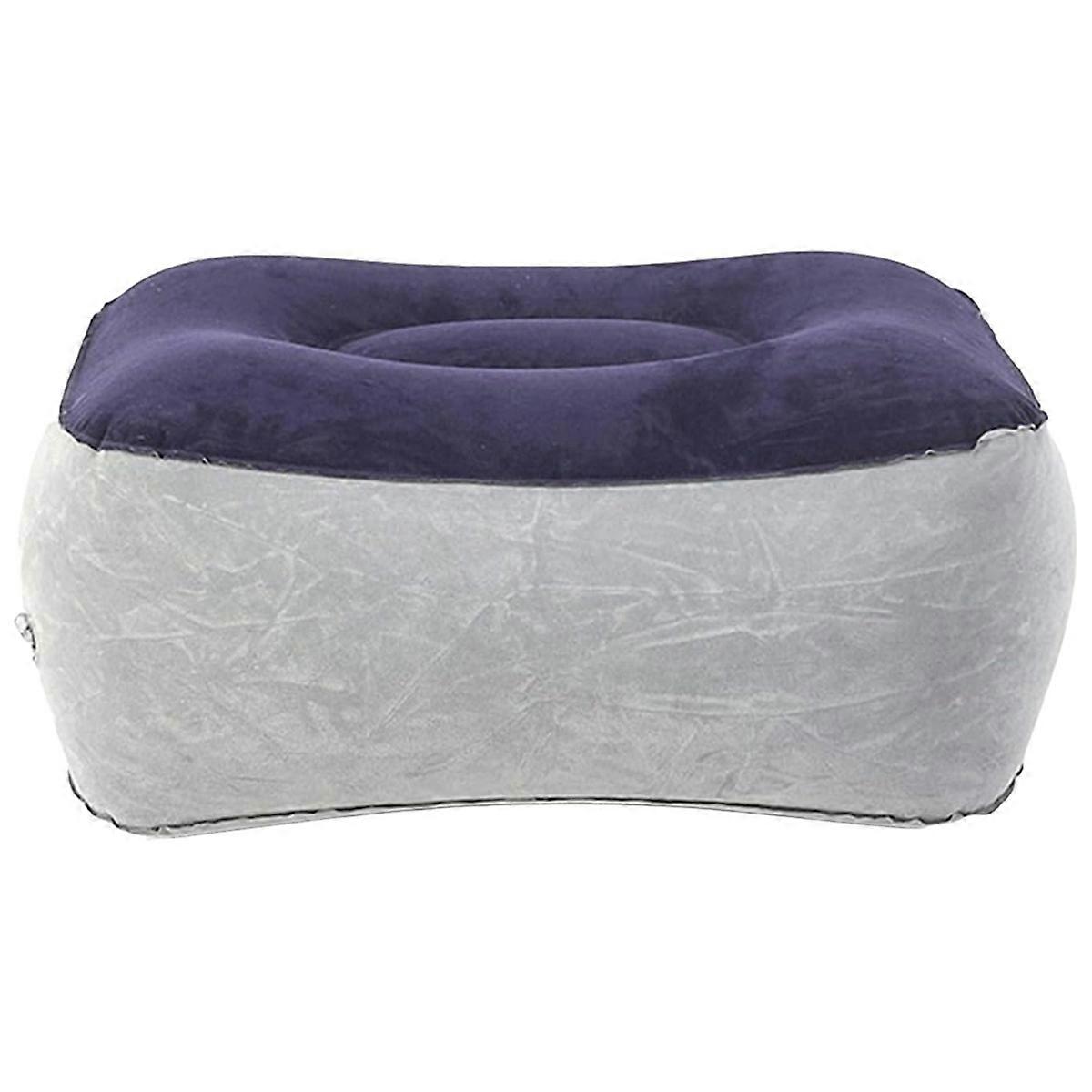 PVC Inflatable Foot Pad Pillow, Travel Flocking Pillow Relaxation Pad