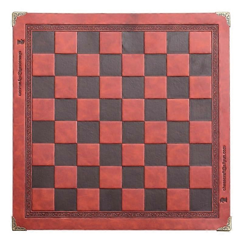 Universal Folding Chess Board - Red Portable Roll Up Chess Game, Flat Compact Design, Travel-Friendly Chess Accessories