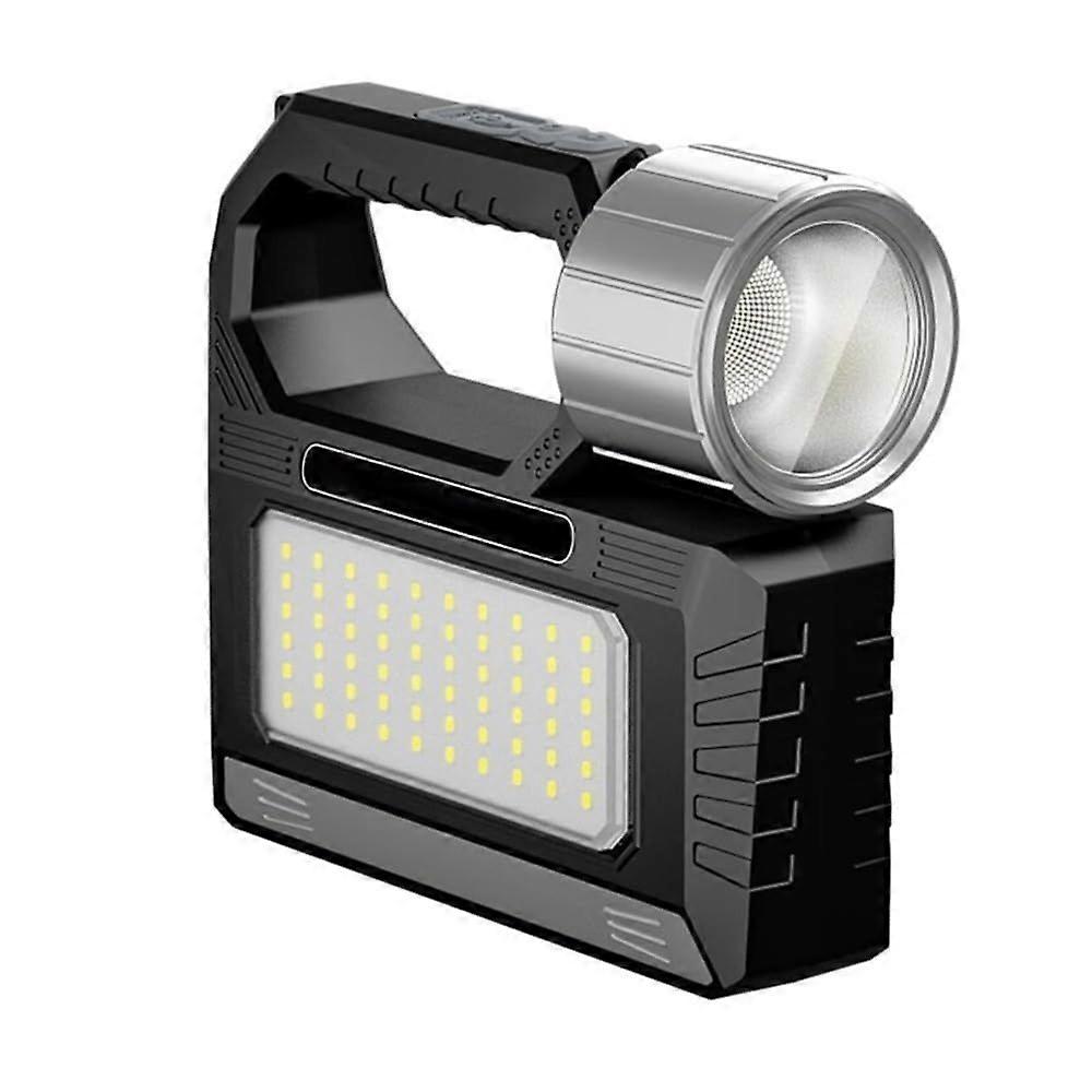 1500LM Handheld Spotlight, Dual Light Sources P8 LED & 30 COB LEDs, 3 Lighting Modes, 8H Battery Life, 1M Drop Resistance, IPX5 Waterproof(Black)