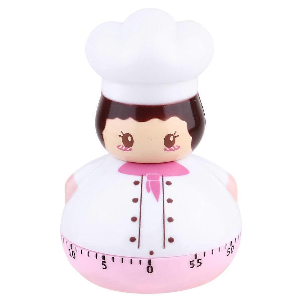 Kitchen Timer Chef Shaped Player Clock Egg Cooking Timer Manuel Countdown Timer for a teacher study cooking timer clock faux furnace baking table pink