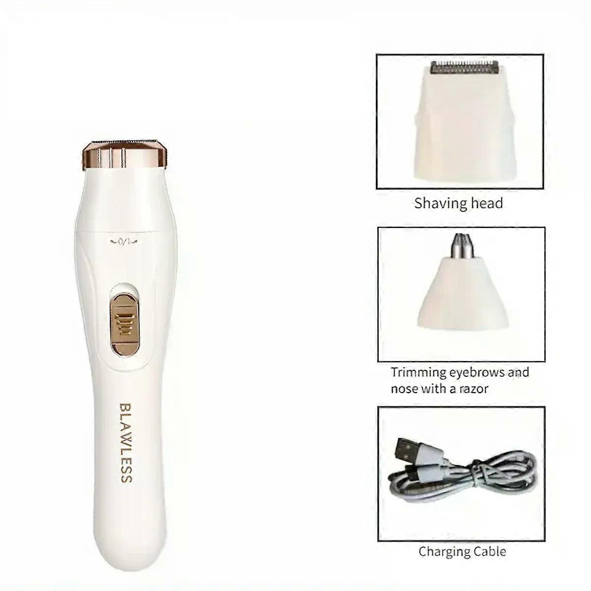 Women's 3-in-1 Electric Shaver - USB Rechargeable and Compact Design for Full Body, Eyebrow, and Bikini Line Hair Removal