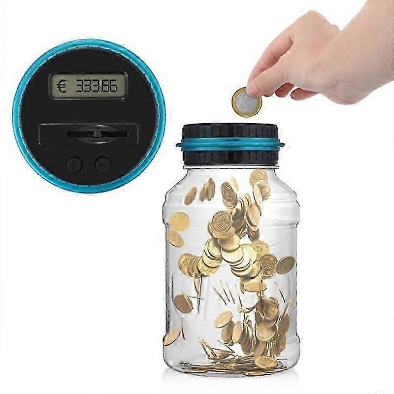 Digital Piggy Bank Counter Automatic Coin Counting Jar Piggy Bank Coin Savings Bank Container with LCD Display Large Capacity (1.8L)P2025042500841