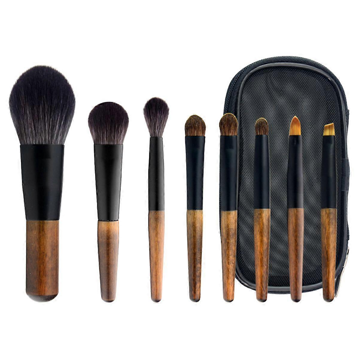 Mini Makeup Brush Set, 8pcs with Storage Bag, Foundation, Blush, Eyeshadow