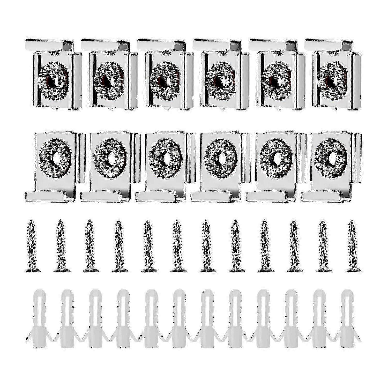 12 Pieces Spring Loaded Mirror Hanger Clips Mirror Mounting Clips With Screws Tools
