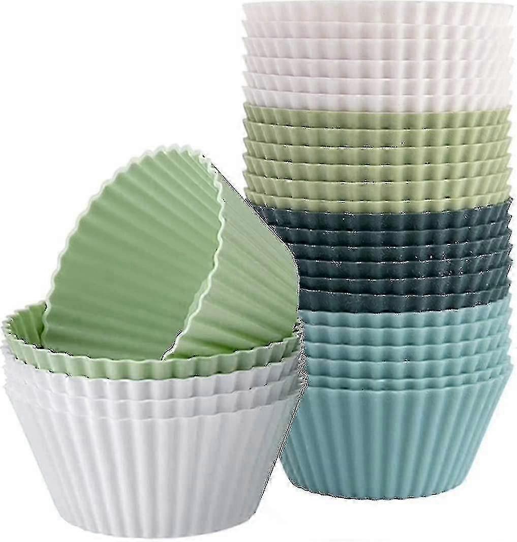 Silicone Cupcake Liners Reusable Kitchen Baking Cups Nonstick Muffin Molds Set (a-1b)