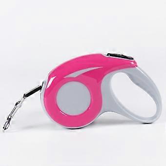 Pet Supplies Small and Medium Dog Dog Tractor Automatic Telescopic Leash Portable Dog Leash (Rose Red 3m)