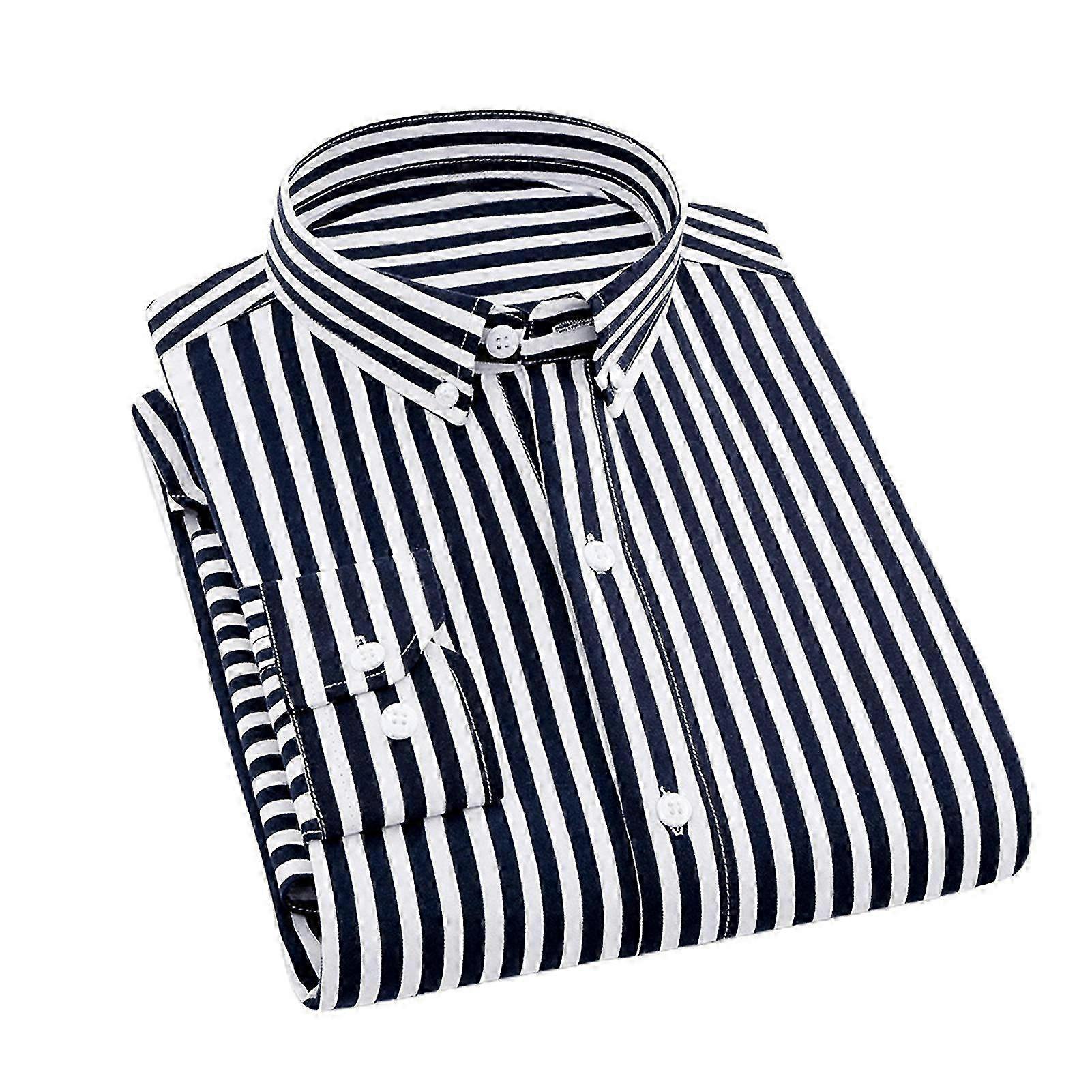 Single-breasted herenoverhemd Slim revers gestreept formeel winter