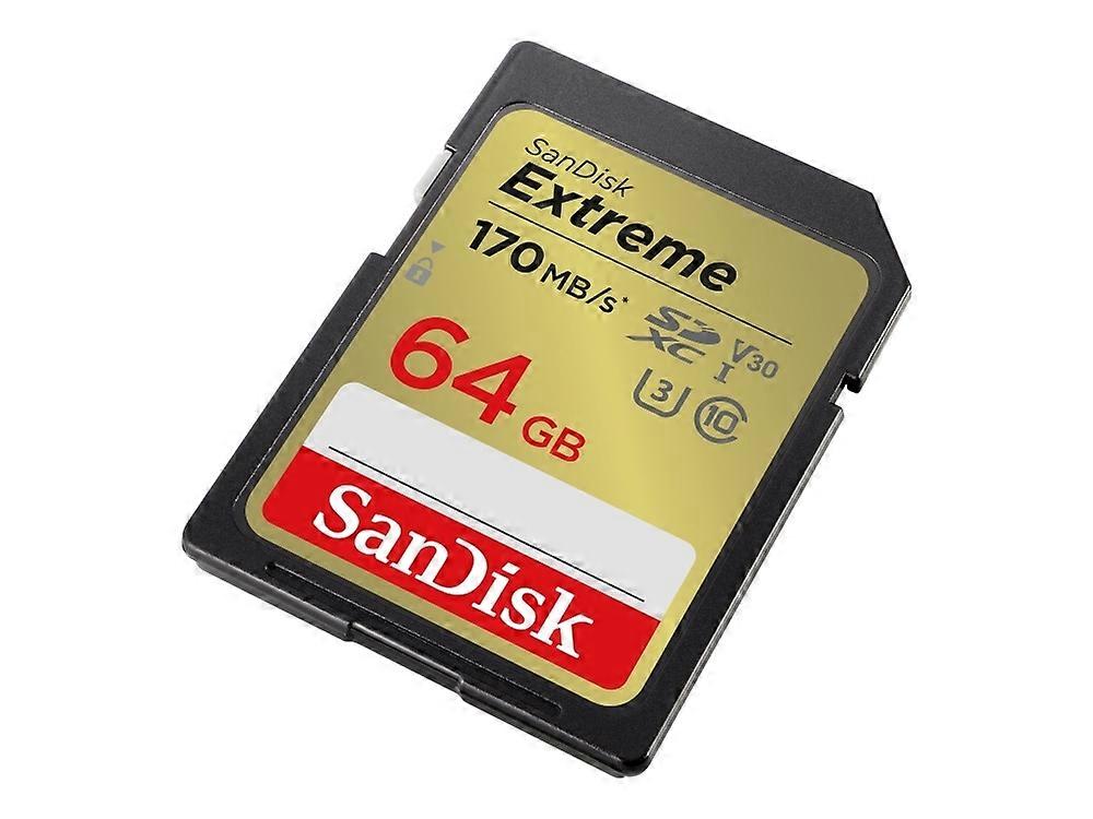 SanDisk Extreme - Flash Memory Card - 64 GB - Video Class V30 / UHS-I U3 / Class10 - SDXC UHS-I