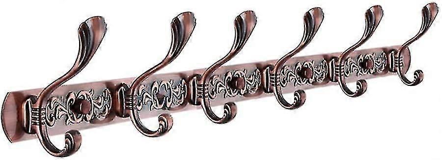 Wall Coat Rack, Coat Hooks With Sculpture For Hanging Coats, Towel, Wall Hat Rack, Hook Rail, 6 Hook