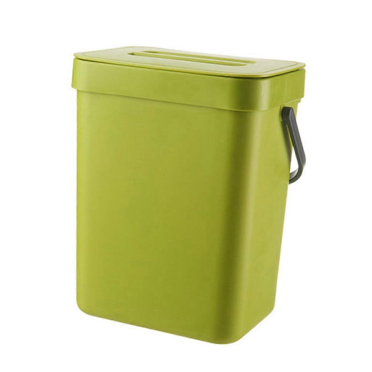 Kitchen Trash Can Covered Waste Container Sturdy Plastic Trash Cans for Home