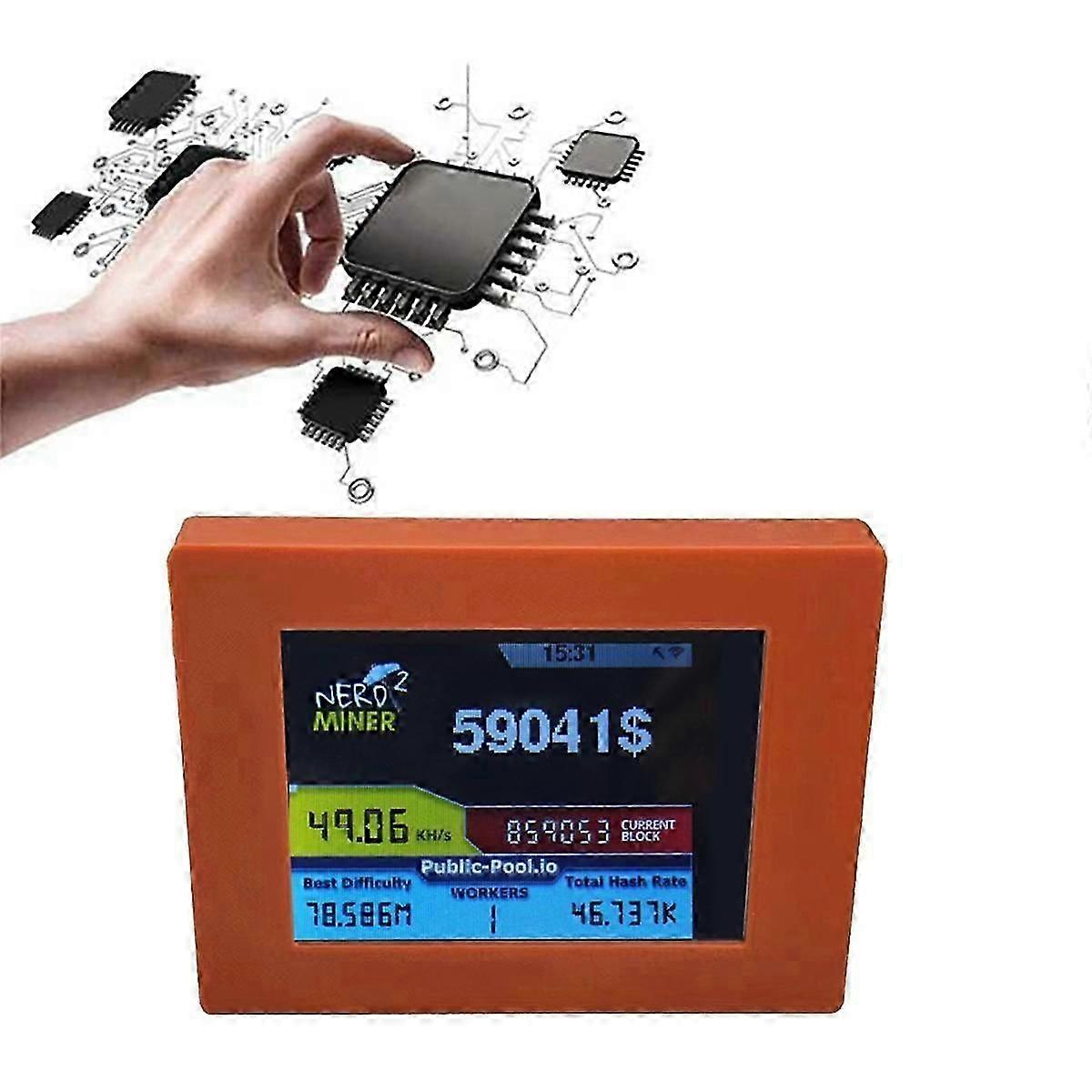 Nerdminer V2 Miner 56KH/S 2.8 Inch LCD Display BTC Lottery Miner Bitcoin  Solo Miner Nerd