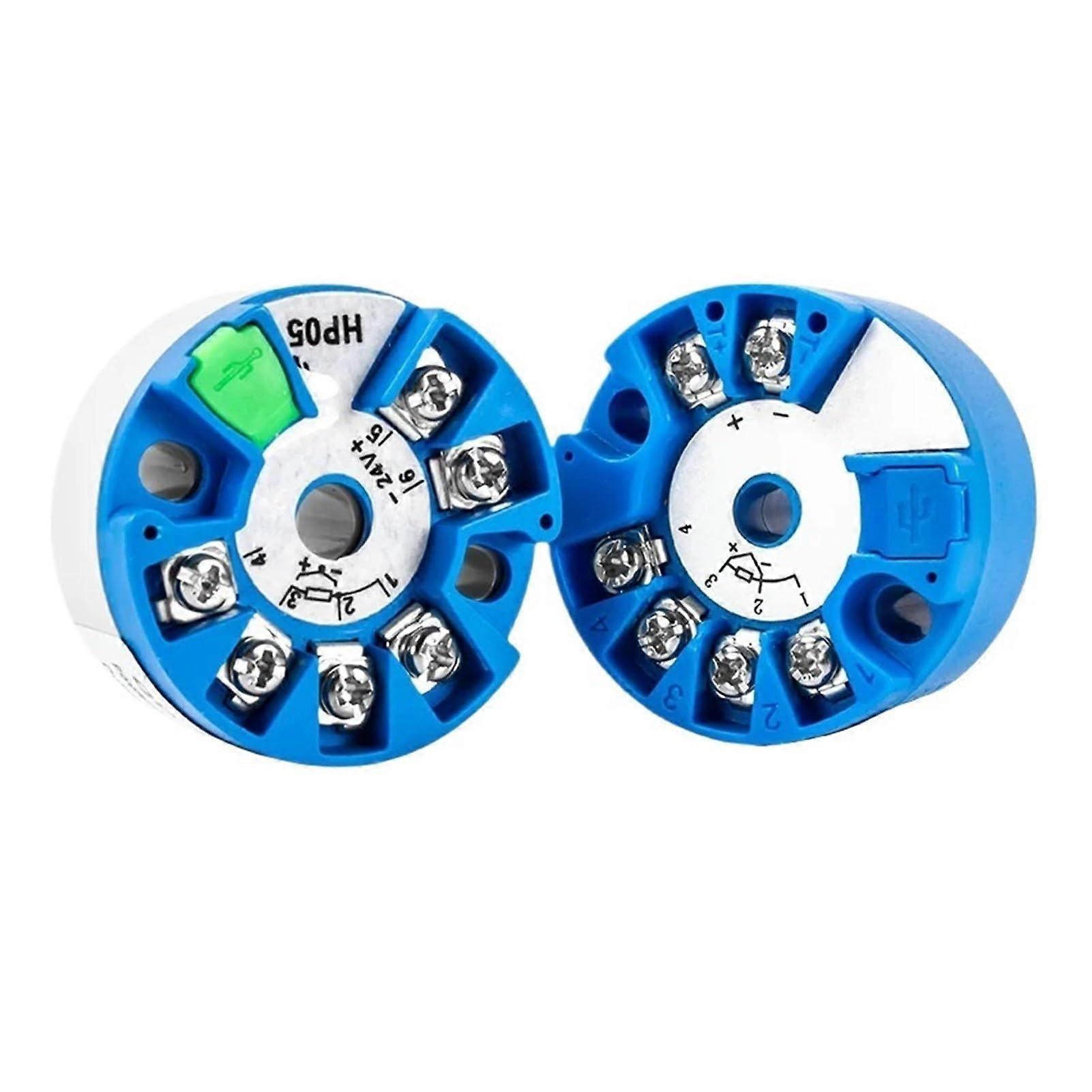 Temperature Sensor Transmitter PT100 PT1000 Smart Temperature Module DC 24V 4-20mA RS485 High Accuracy 0-10V 500-1000C