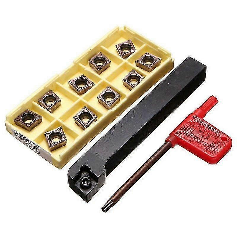 Metal & 10 Inserts Lathe Accessory, 12x100mm Tool Holder