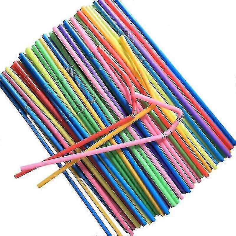 300pcs, Plastic Drinking Straws, Long, Multi-colored, Striped, Disposable, Straws, Party, Rainbow Straw