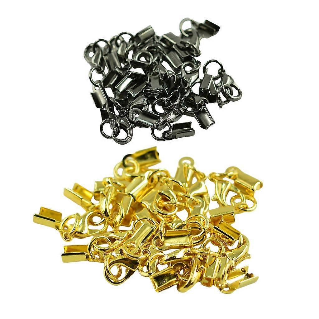 24pcs Cord End Crimp Caps Gioielli fai da te collana bracciale con chiusura a moschettone