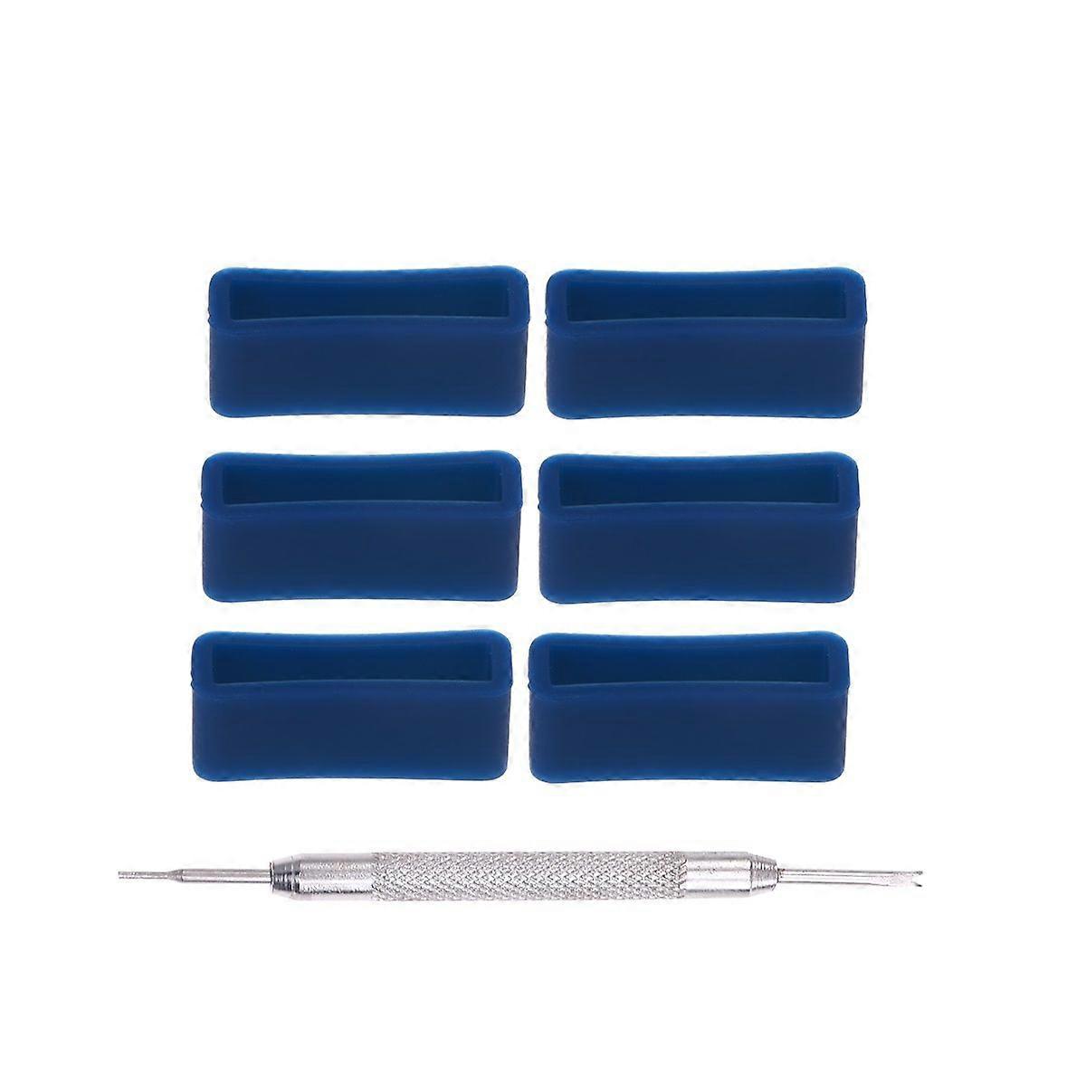 6 PCS 20mm substituição de silicone Watch Band Strap Loops com ferramenta de reparo