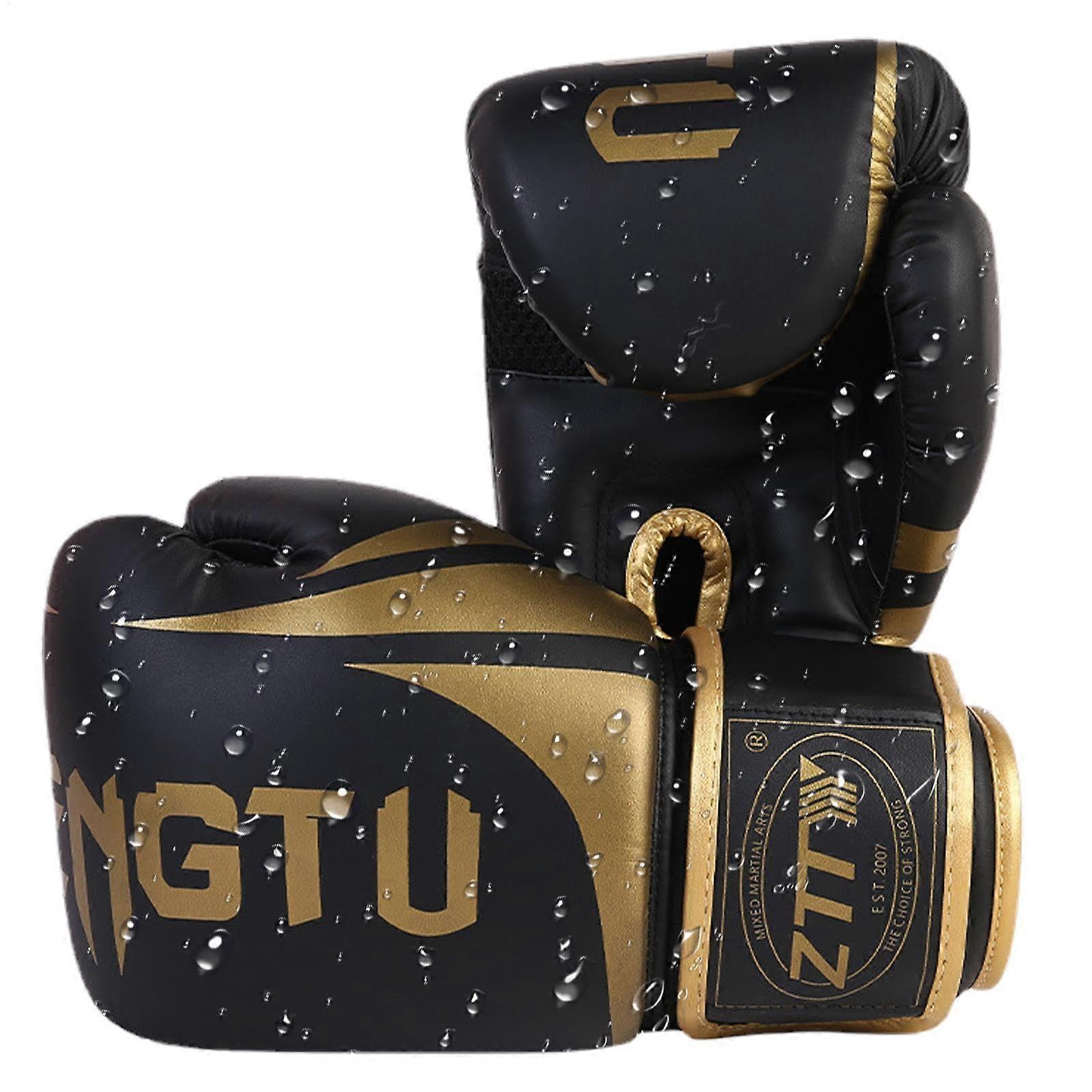 Mens Punching Gloves 14 Yards Night Gold Wrist Guard - Kickboxing, Boxing, Muay Thai, MMA Sparring Gloves