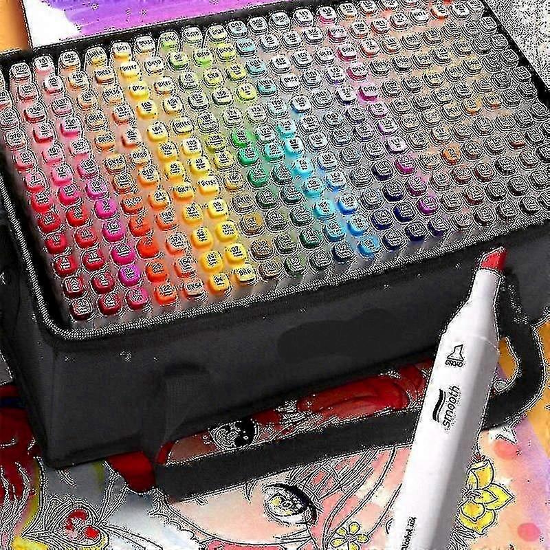 Double Tip Art Marker Pen Set with 12/24/30/40/60/80 Colors for Drawing and Coloring, Compatible with Various Brands for Artistic Projects