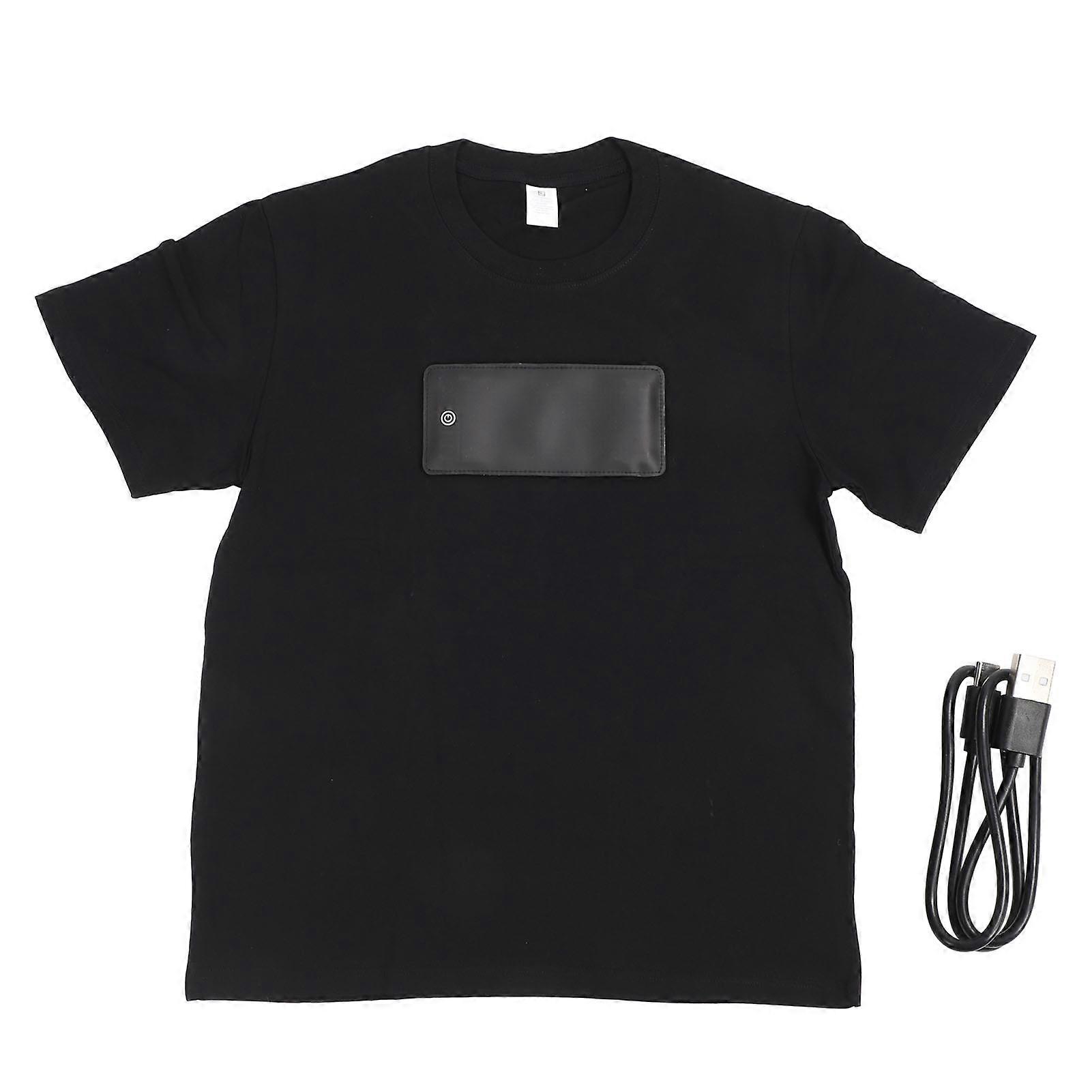 LED T-Shirt L Bluetooth Programmable RGB Light Up for Parties and Events - Black