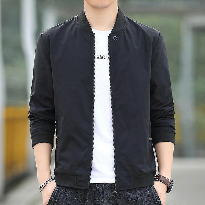 Spring and Autumn New Men's Jacket Coat Solid Baseball Neck Zipper Windbreaker Coat Sports Cycling Coat