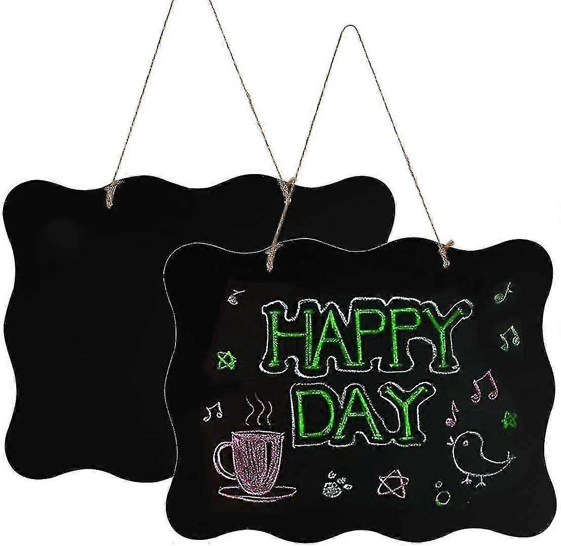 Mini tableau noir en bois, 2 pcs tableau noir en peuplier suspendu, tableau de mémo de message