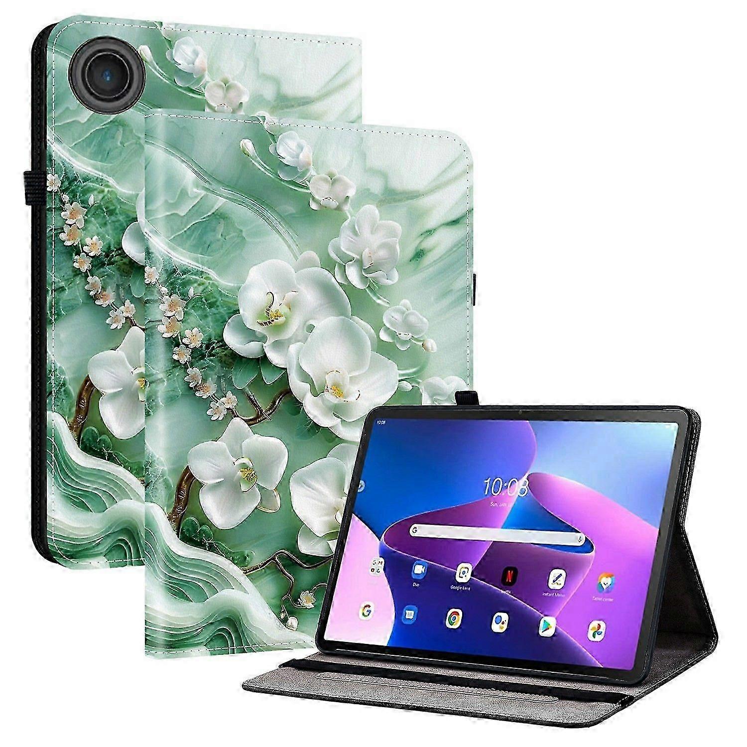 For Lenovo Tab Tb311fu Leather Case Pattern Printed Stand Tablet Cover With Card Slots