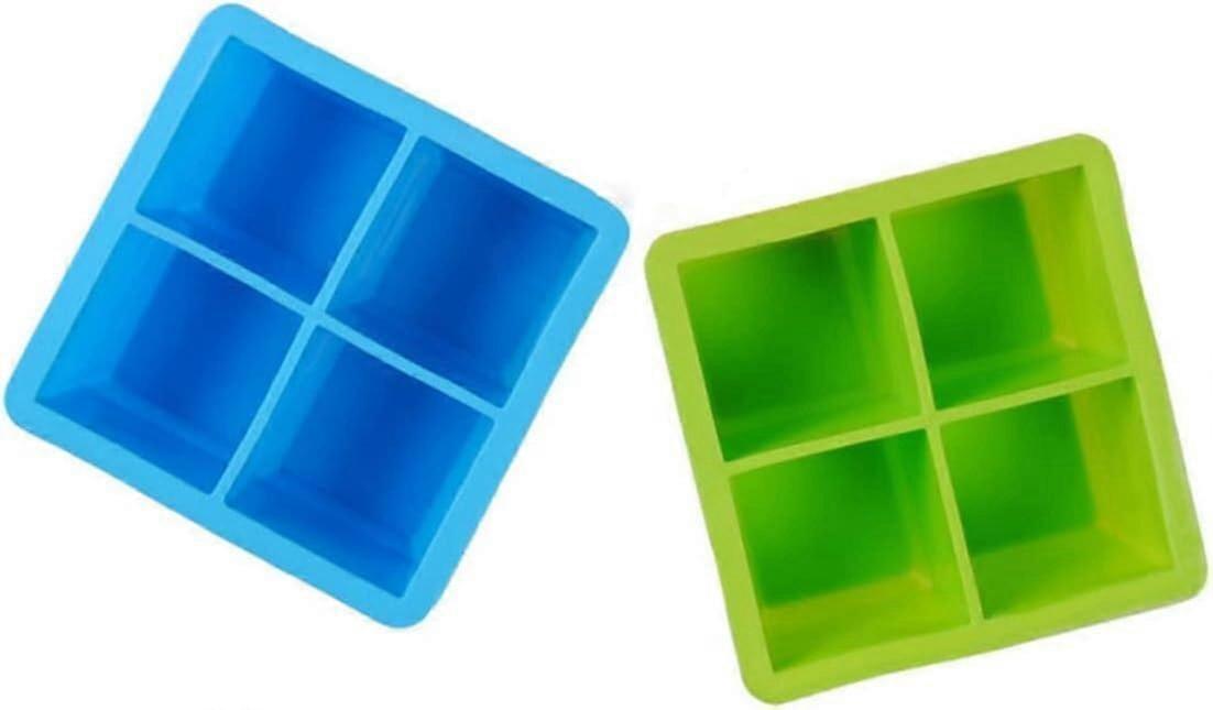 Ice Cube Trays Silicone with Lid, Green Ice Molds for Food Processor, Flexible Ice Cube Maker, BPA-Free Material