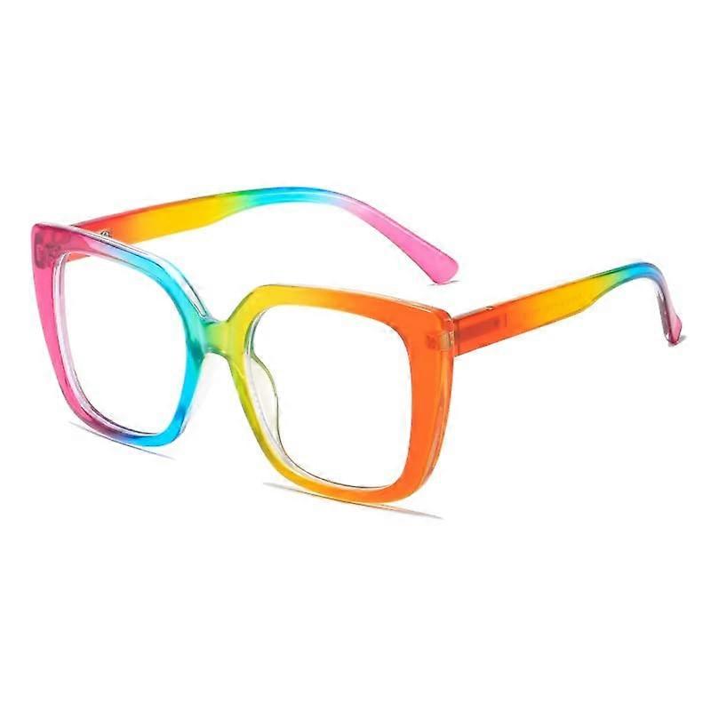 Clear Vision Reading Glasses Cat Eye Oversized Computer Readers Blue Light Blocking Flat Light Mirror Eyeglasses Tortoiseshell-4 +0.00