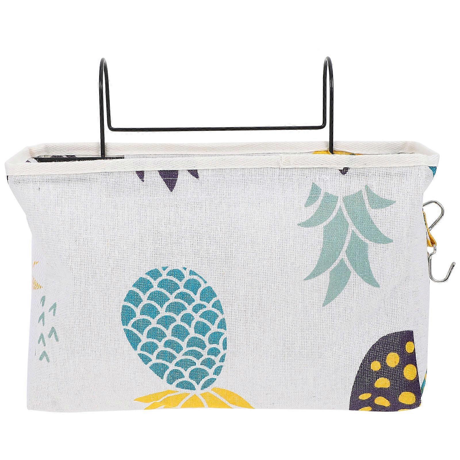 Hanging Organizer Bag Rectangular Iron Cloth Bedside Bag Dormitory Use 29X24X16CM Storage 1Pcs