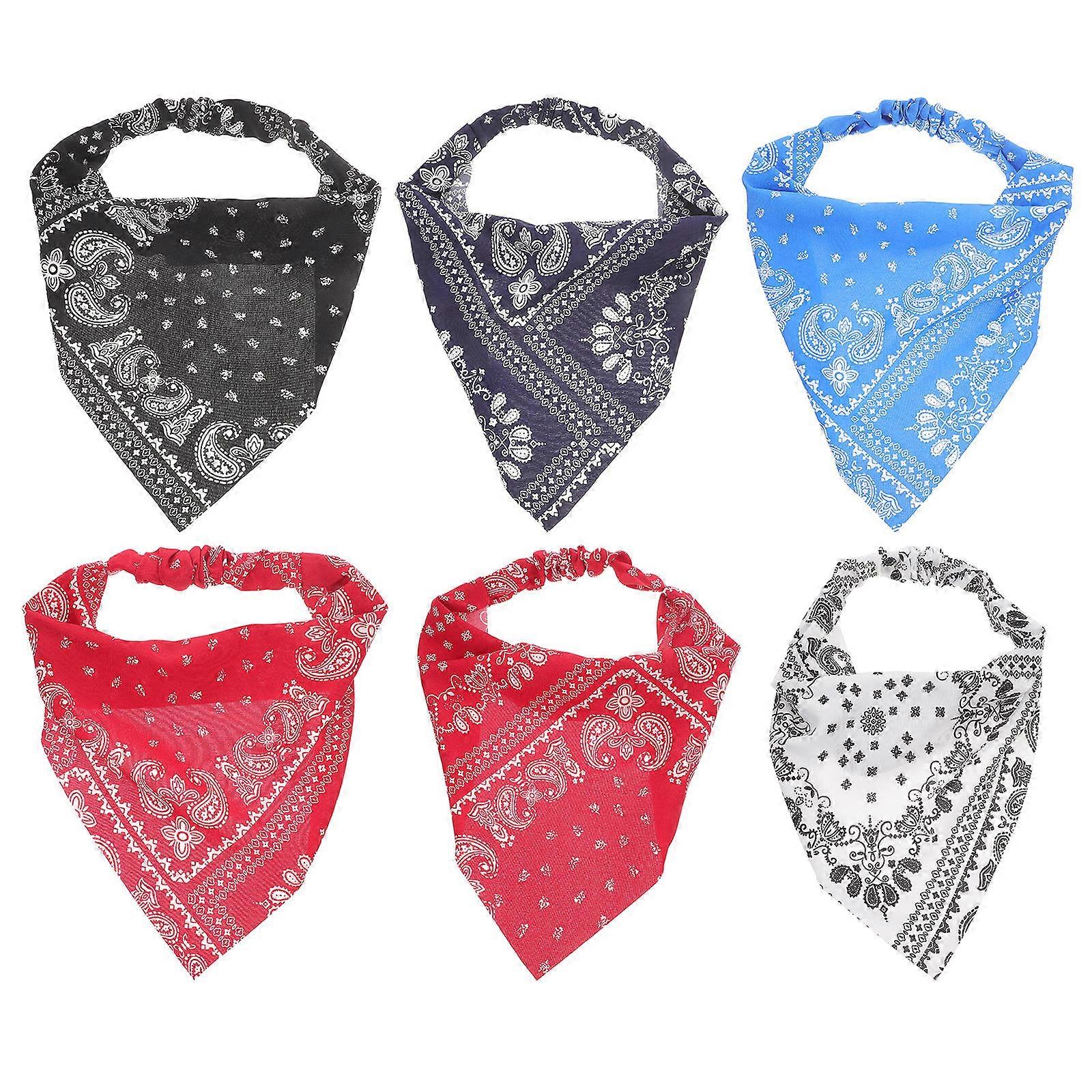 כיסויי ראש לנשים צעיפי שיער סגנון אלגנטי לנערות פסטיבלי מוזיקה לבן 24.00X23.00X1.00 ס"מ 6 יחידות