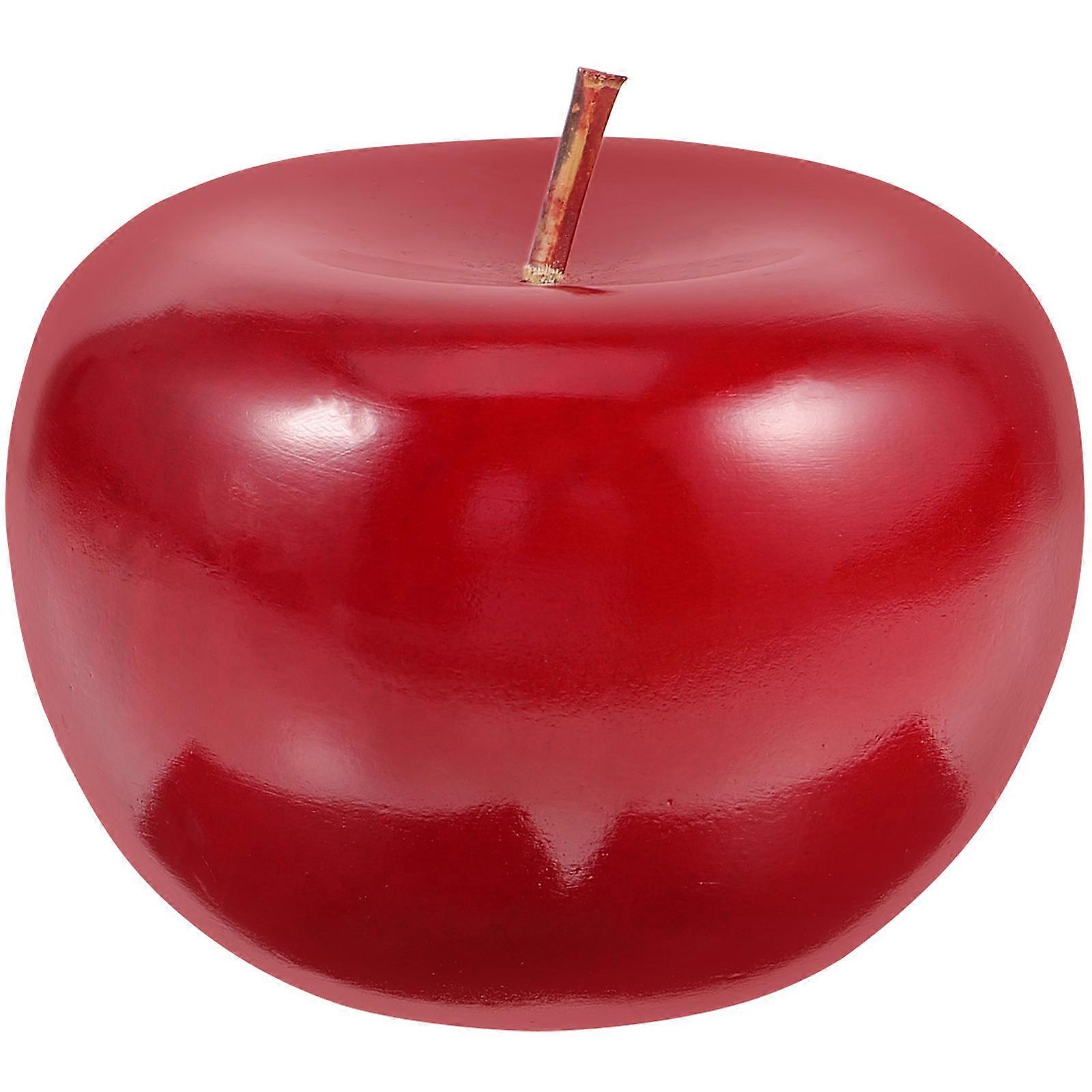 Simulation Decoration Simple Style Apple Shape Ornament Red Wooden 8.5x8.5cm Home Decor Desk Ornaments 1Set