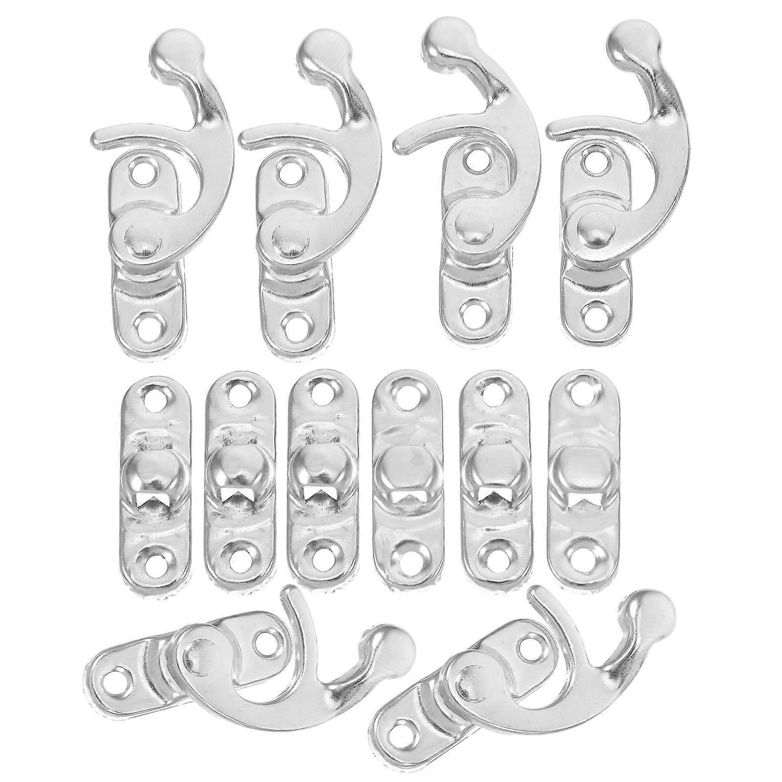 Antique Horn Hook Hasp Latches with Screws – Retro Metal Buckle Locks for Jewelry Boxes & Cabinets – Decorative Storage Hardware for Secure & Easy