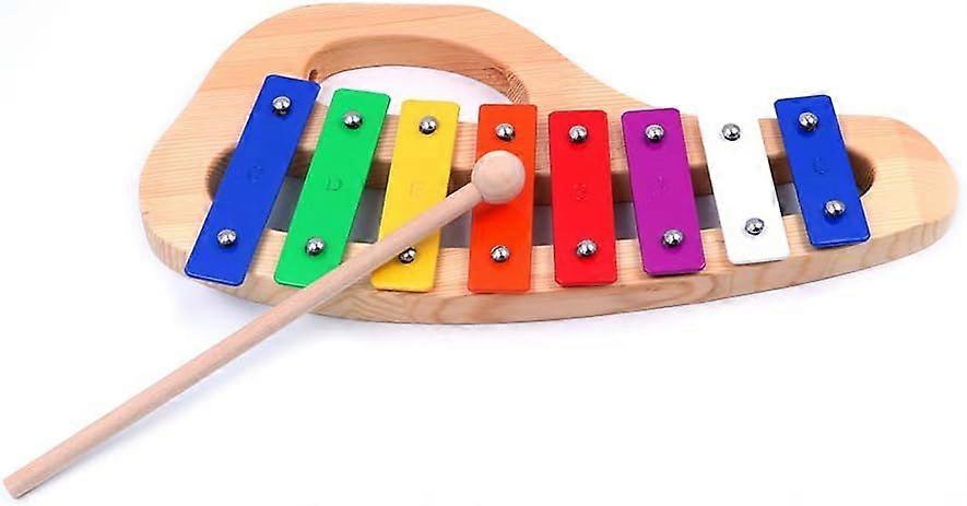 Alnicov Classic Wooden Glockenspiel Xylophone with 8 Metal Keys,Best Gifts for Student - Include 1 Wooden Beaters