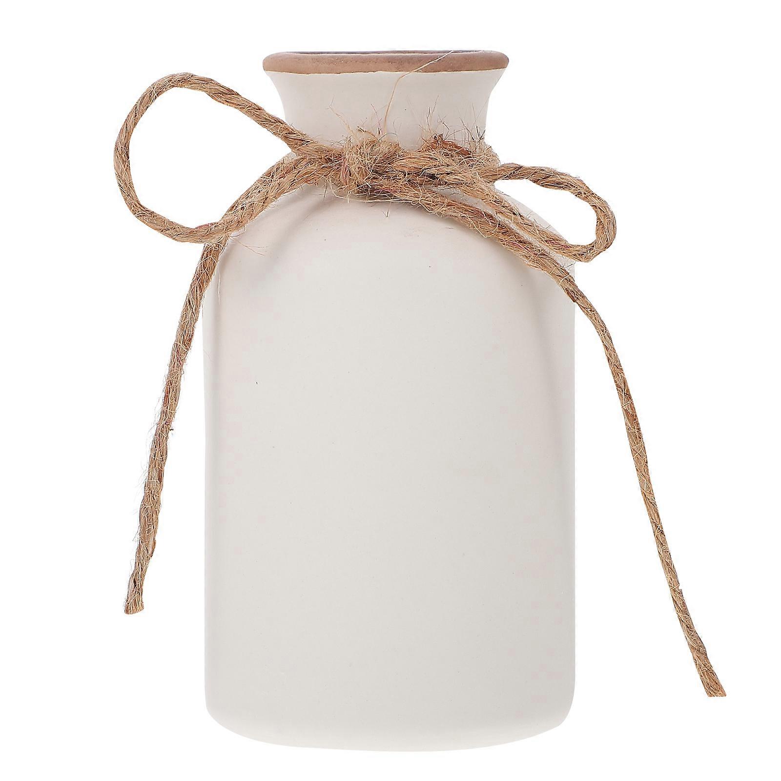Ceramic Flower Vase with Bow Knot – Elegant Decorative Holder for Home, Weddings, and Gatherings – Versatile Use for Dried Flowers