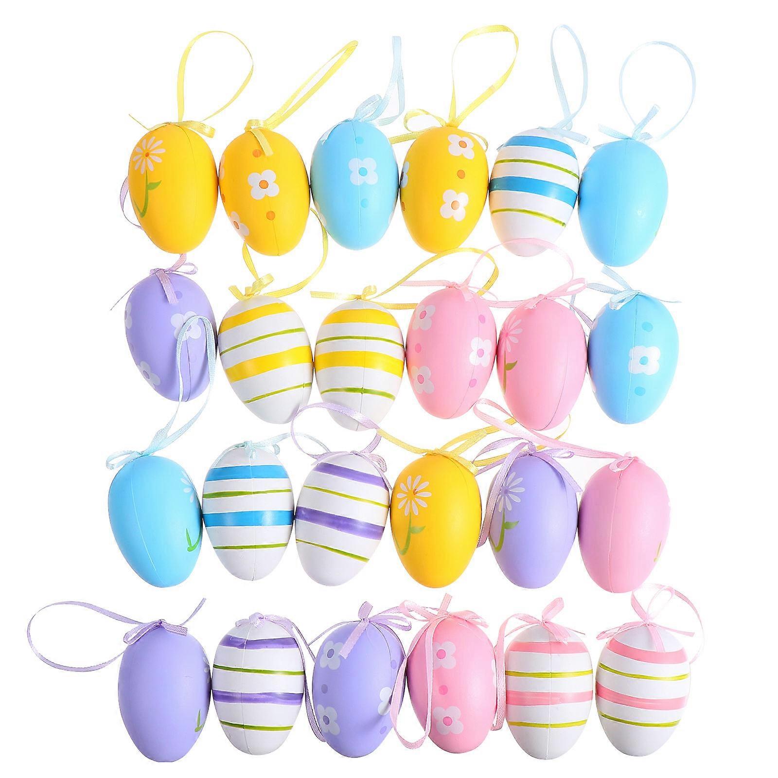 Easter Egg Fillers Colorful Imitation Eggs Decoration Foil Atmosphere 24Pack