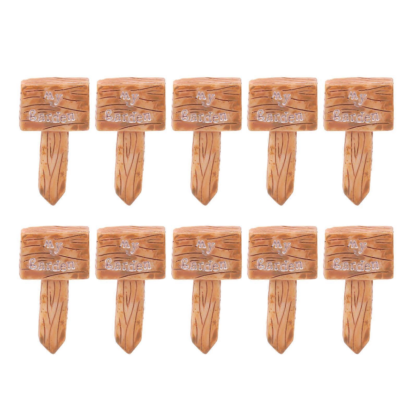 Terrarium Ornament Resin Guidepost Ornament DIY Crafts Theme Party Decoration 3.70X1.90X0.70CM 10Pcs
