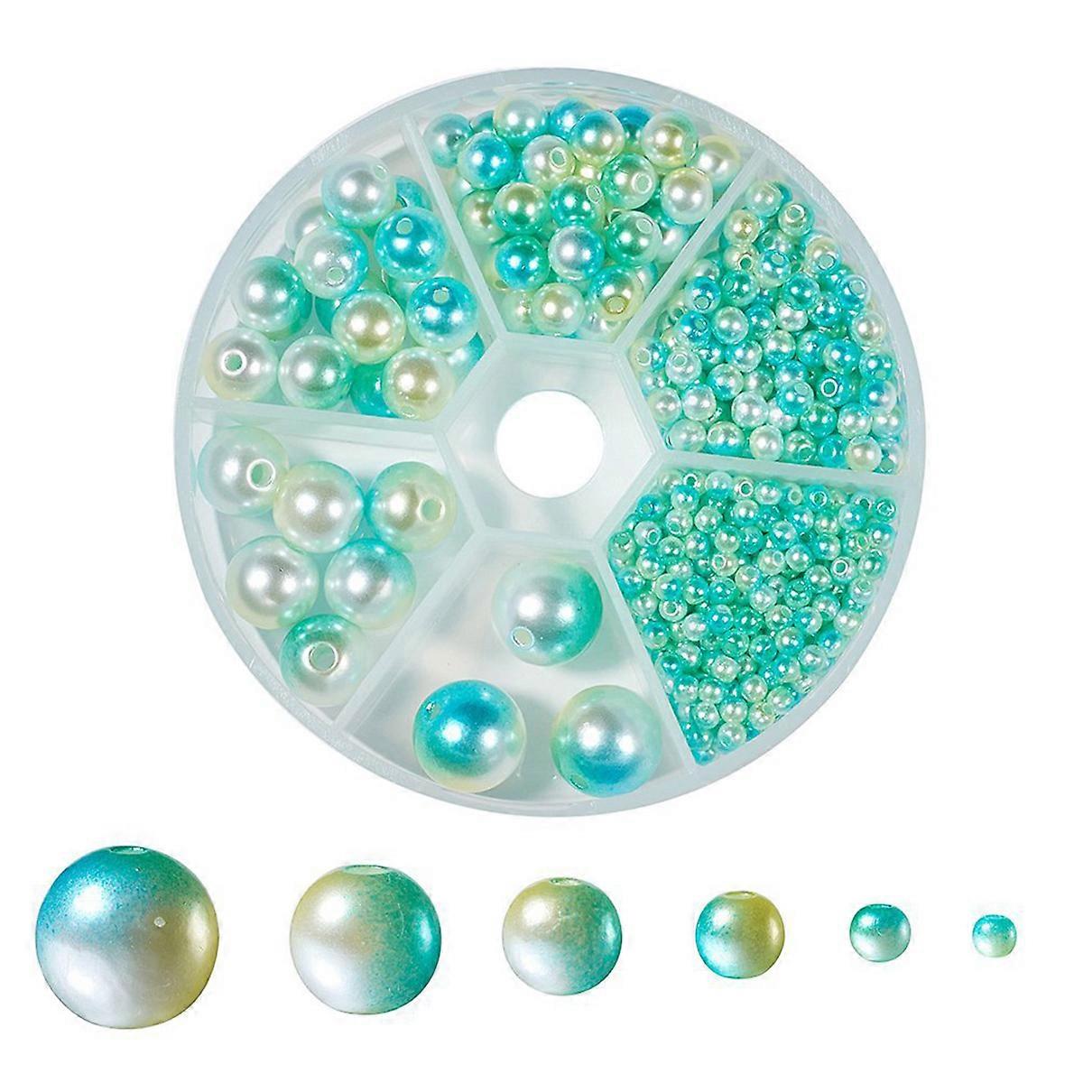 Plastic Jewel Beads Imitation Pearls Beads for Necklace Making Family Activities Round 1.2X1.2CM Improves Hand-Eye Coordination 564 Beads/Box