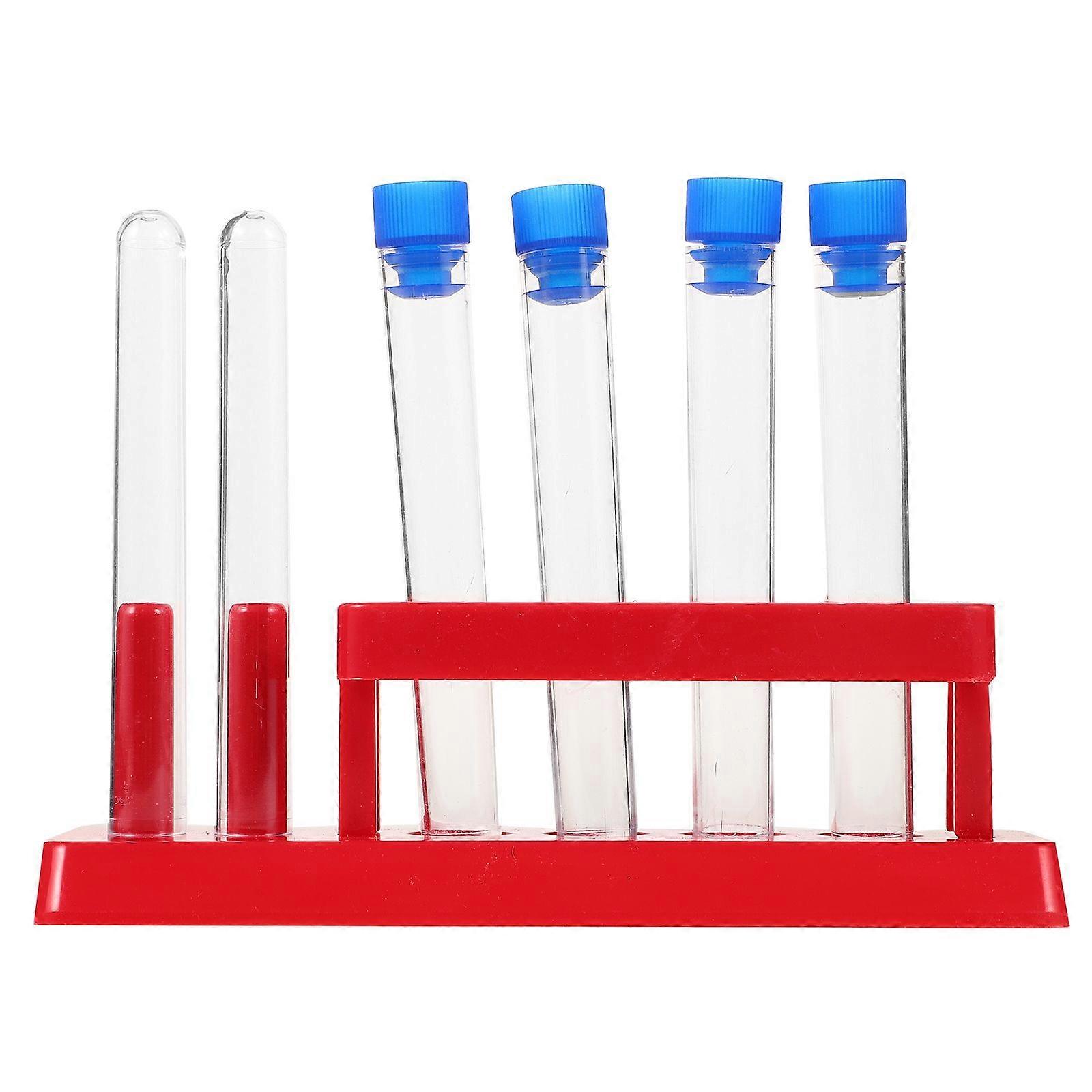 1 Set Test Tubes with Rack Laboratory Test Tube for Scientific Experiments
