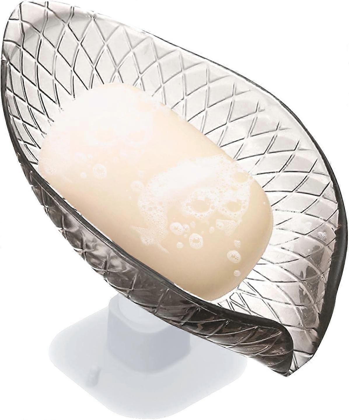 Black Soap Dish - Transparent Soap Dish with Suction Cup | Beautiful