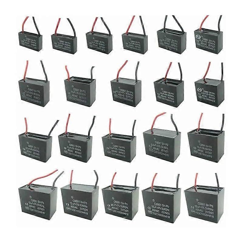 CBB61 Ceiling Fan Capacitor 450V 1uF-6uF Terminal Electronic Starter Rectangle 1.8uF Capacitance Meter