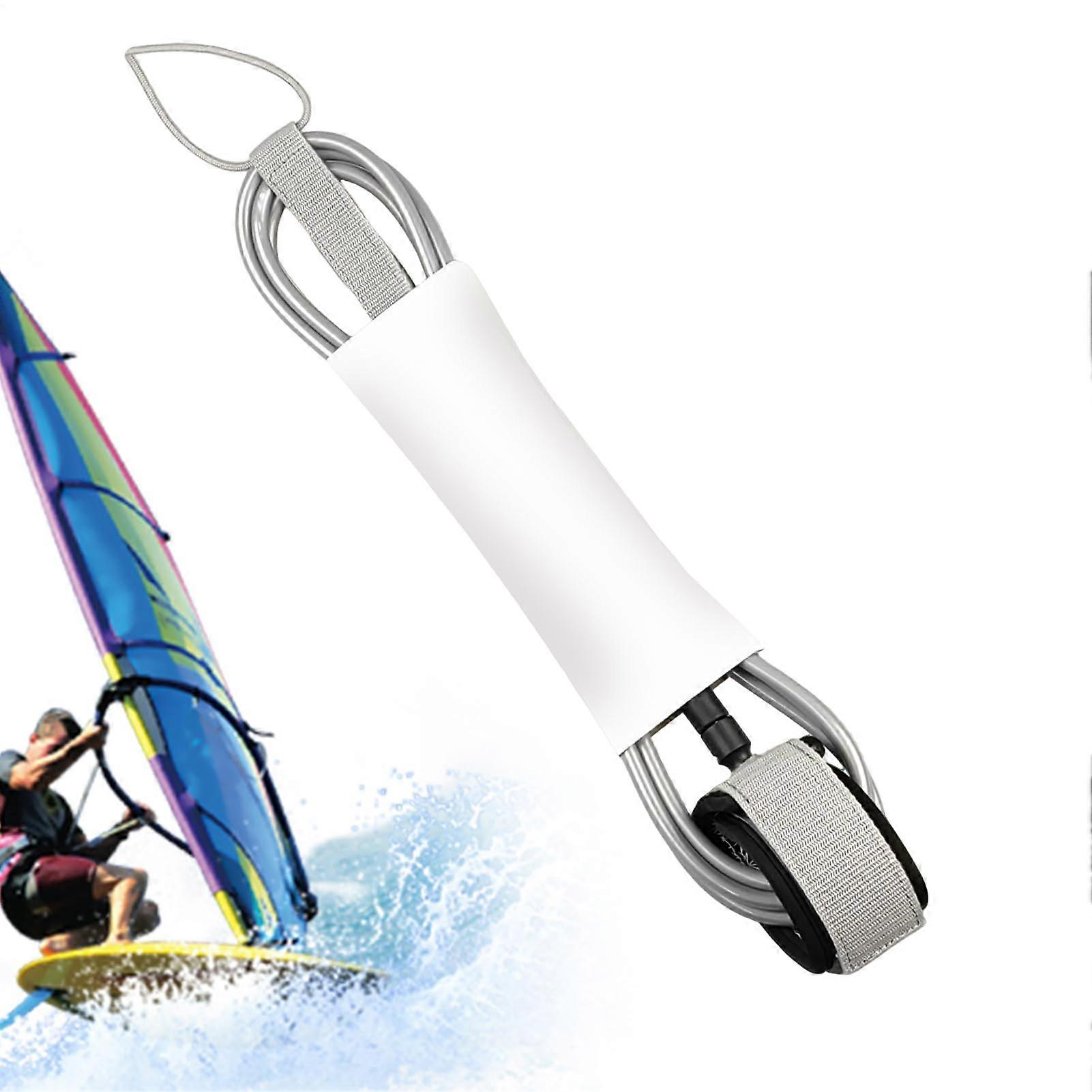 Surf Leash, Leg Rope, 5.91 Feet Shortboard Leash Cord Stability, Comfortable Ankle Cuff, Surfboard Strap Silver Gray