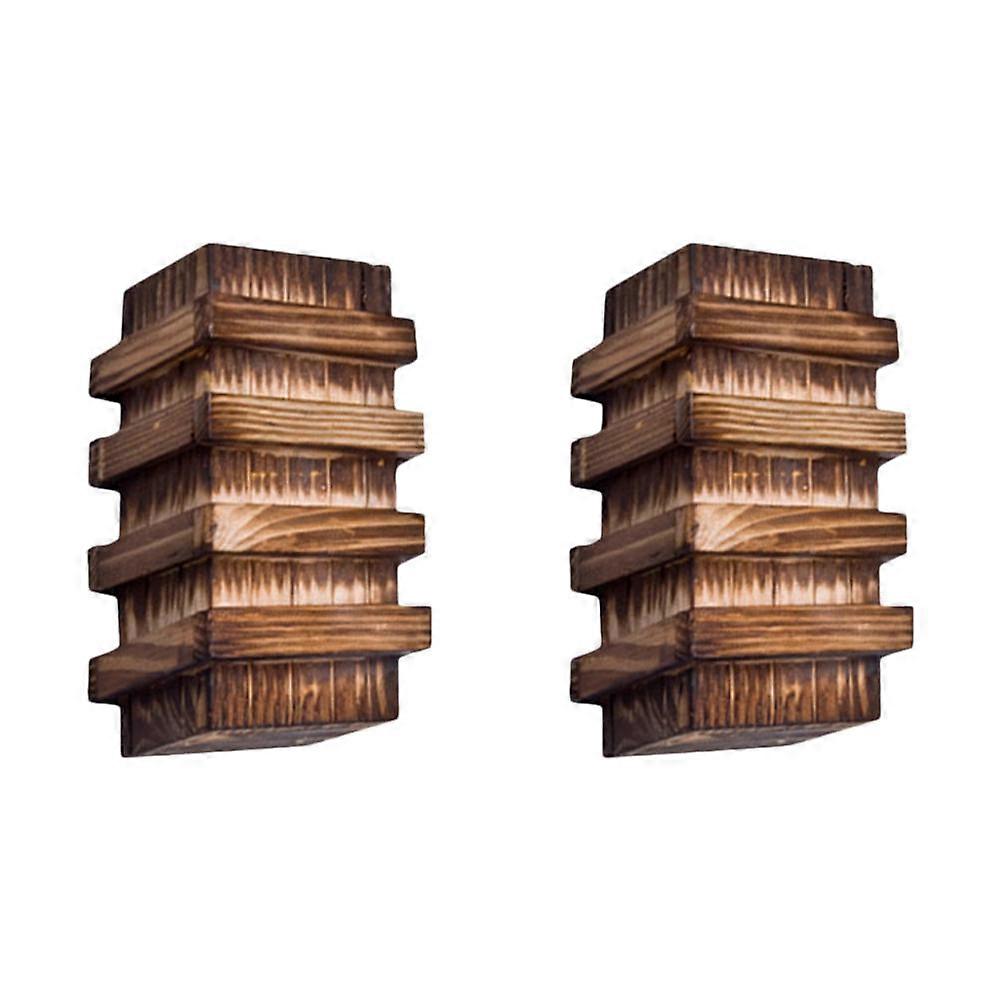 Hidden Compartment Wooden Box with Secret Drawer Locking Toy for Kids Home Use Rectangular Shape 2Set