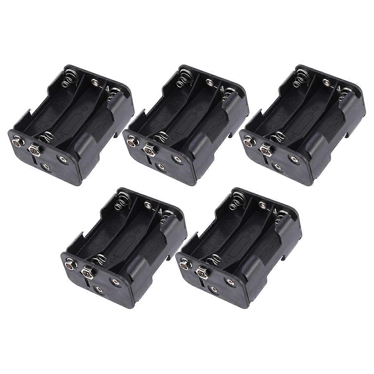 5X Double Side Spring 6 X 1.5 V AA Battery Holder Case Box Black