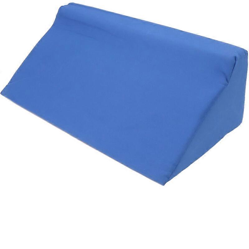 Blue side-lying pillow with hidden zipper in PU leather for adults sleeping on their side during pregnancy 60 x 25 x 20 cm