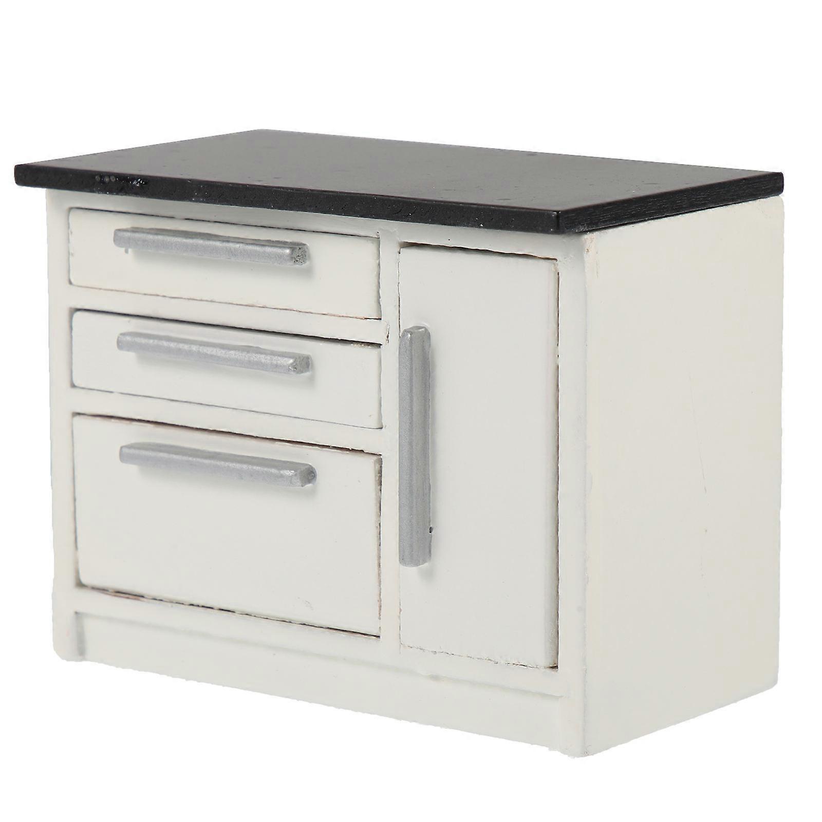 ארון צד מיניאטורי מיני מטבח ארון בית תפאורה מרובע אביזרים דקורטיביים 1 סט