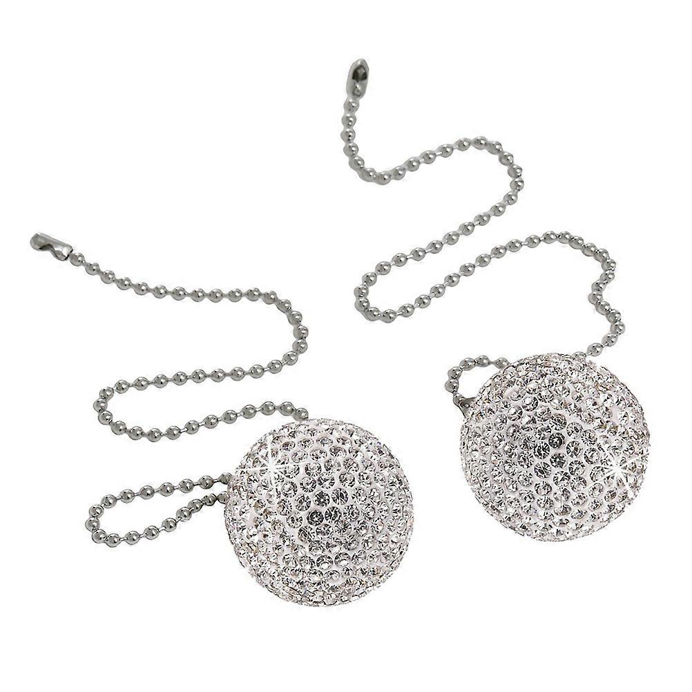 Fan Extension Chain Ceiling Fan Pull Chain Connector White 30x3.5cm Beaded Pendant Pull Chain for Ceiling Fan 2Pack