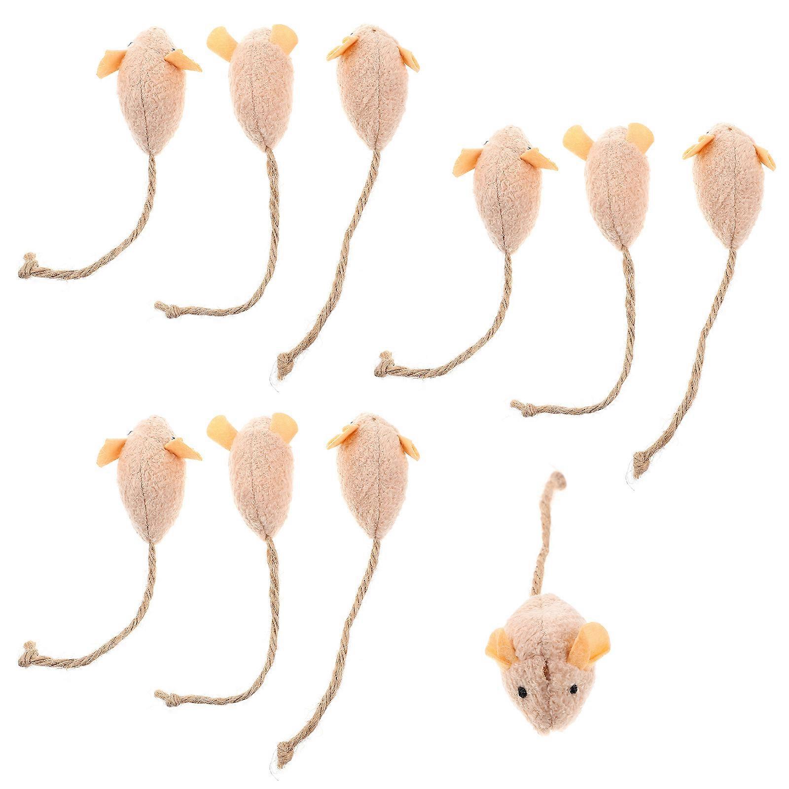 Toy Mouse Cat Toys Indoor Cats Interactive Cat Toys Brown 10Pcs